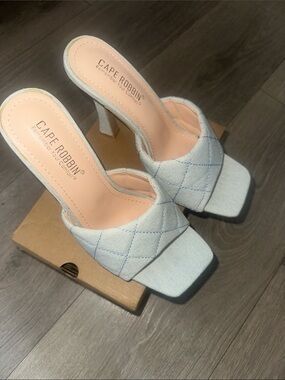 Cape Robbin Quilted /Denim Pale Blue Heels